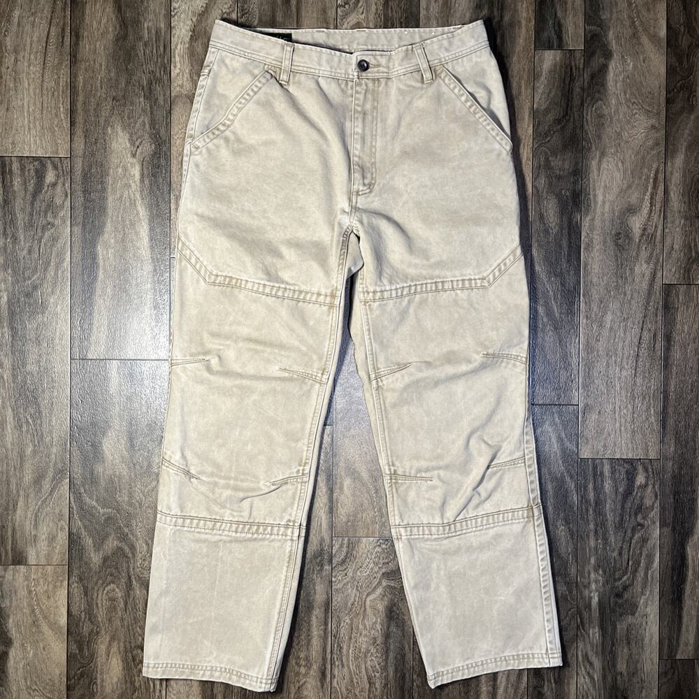 Orvis Double Knee Field Pants Mens 32x29 Beige Articulated Safari Gorpcore EUC